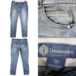 Democracy Jeans Ab Solution Womens Size 10 Blue Denim Skinny 5-Pocket